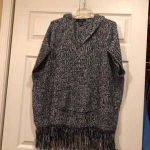 Forever 21 - S/M - Poncho Sweater w/Hood and Front Hand Pocket